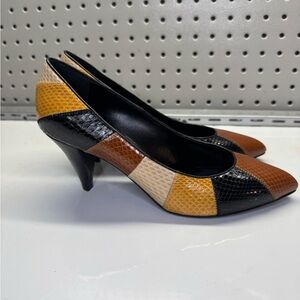 Céline Colorblock Snakeskin Leather Pointed-Toe Pumps-  NEW W/Tags- MSRP $1200
